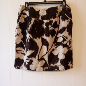 MICHAEL Michael Kors 100% Linen Skirt Size 6 Brown Pockets Preppy Casual